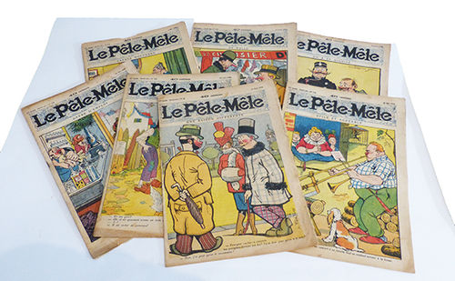Varios números de la revista Le Pêle-Mêle