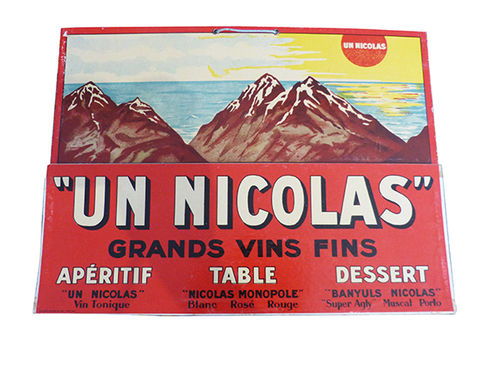 Porta cartes publicitari de vins Nicolas