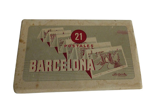 Librito con 21 postales de Barcelona
