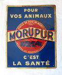 Cartel metálico publicitario de Morupur