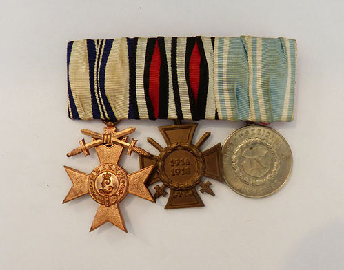 WW1 Mounted medal group - Bayern Ordenspange MVK
